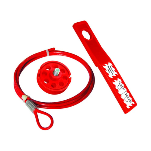 WORKWEAR, SAFETY & CORPORATE CLOTHING SPECIALISTS Stainless Steel Cable Lockout Device - 2 metre Cable - With Tool