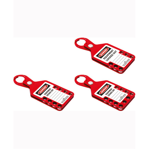 WORKWEAR, SAFETY & CORPORATE CLOTHING SPECIALISTS - Large Lockout Hasp - Red - 6 Hole