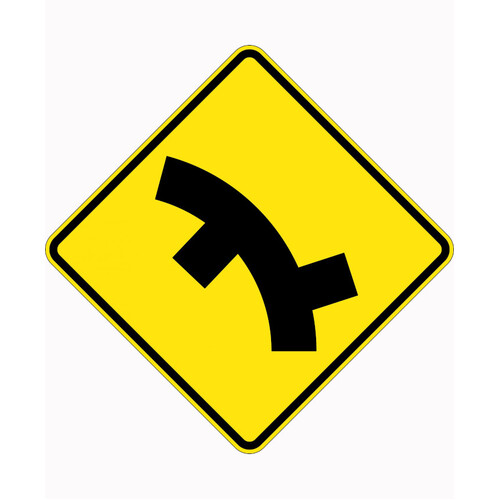 WORKWEAR, SAFETY & CORPORATE CLOTHING SPECIALISTS 900x900mm - Aluminium - Class 1 Reflective - Successive Side Road Junction Left