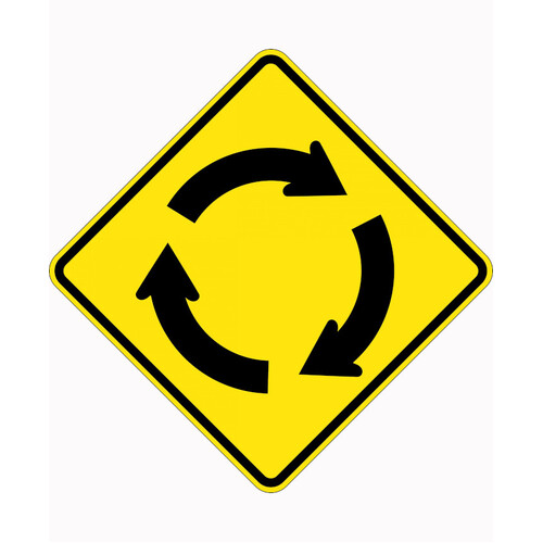 WORKWEAR, SAFETY & CORPORATE CLOTHING SPECIALISTS - 900x900mm - Aluminium - Class 1 Reflective - Roundabout Ahead