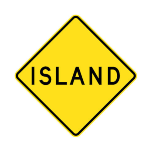 WORKWEAR, SAFETY & CORPORATE CLOTHING SPECIALISTS - 900x900mm - Aluminium - Class 1 Reflective - Island (Braced 3)