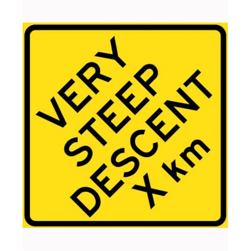 WORKWEAR, SAFETY & CORPORATE CLOTHING SPECIALISTS 900x900mm - Aluminium - Class 1 Reflective - Very Steep Descent __km