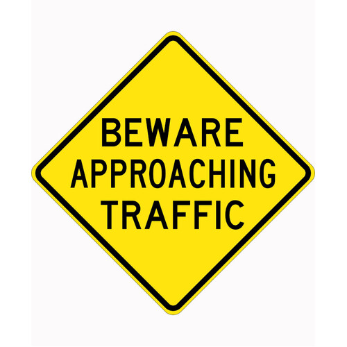 WORKWEAR, SAFETY & CORPORATE CLOTHING SPECIALISTS 750x750mm - Aluminium - Class 1 Reflective - Beware Approaching Traffic