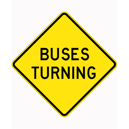 WORKWEAR, SAFETY & CORPORATE CLOTHING SPECIALISTS 750x750mm - Aluminium - Class 1 Reflective - Buses Turning
