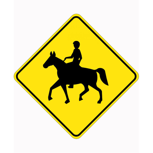 WORKWEAR, SAFETY & CORPORATE CLOTHING SPECIALISTS 750x750mm - Aluminium - Class 1 Reflective - Horse & Rider Picto