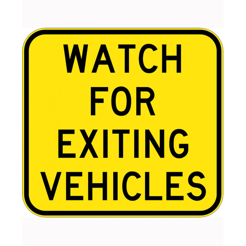 WORKWEAR, SAFETY & CORPORATE CLOTHING SPECIALISTS 850X800mm - Aluminium - Class 1 Reflective - Watch For Exiting Vehicles