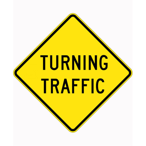 WORKWEAR, SAFETY & CORPORATE CLOTHING SPECIALISTS 750x750mm - Aluminium - Class 1 Reflective - Turning Traffic