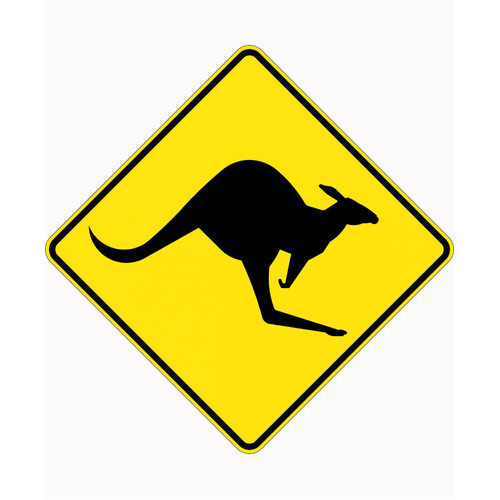 WORKWEAR, SAFETY & CORPORATE CLOTHING SPECIALISTS - 600x600mm - Aluminium - Class 1 - Kangaroo Pictogram