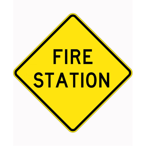 WORKWEAR, SAFETY & CORPORATE CLOTHING SPECIALISTS 900x900mm - Aluminium - Class 1 Reflective - Fire Station