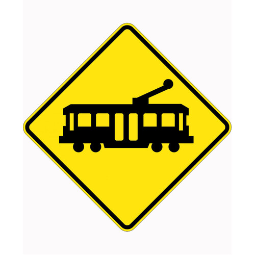 WORKWEAR, SAFETY & CORPORATE CLOTHING SPECIALISTS 900x900mm - Aluminium - Class 1 Reflective - Tram Picto