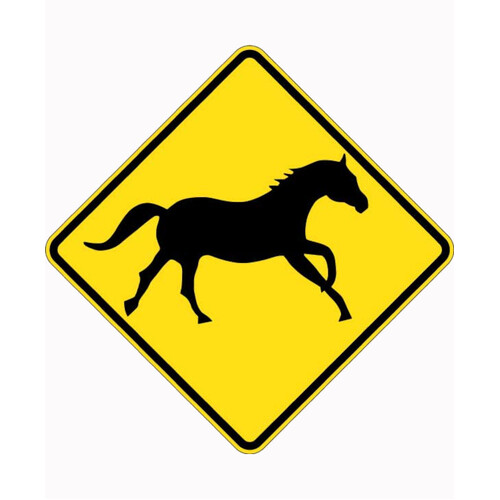 WORKWEAR, SAFETY & CORPORATE CLOTHING SPECIALISTS 900x900mm - Aluminium - Class 1 Reflective - Wild Horses Picto