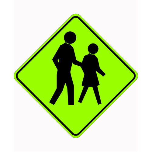 WORKWEAR, SAFETY & CORPORATE CLOTHING SPECIALISTS - 600x600mm - Aluminium - Class 1 - Pedestrian Symbol