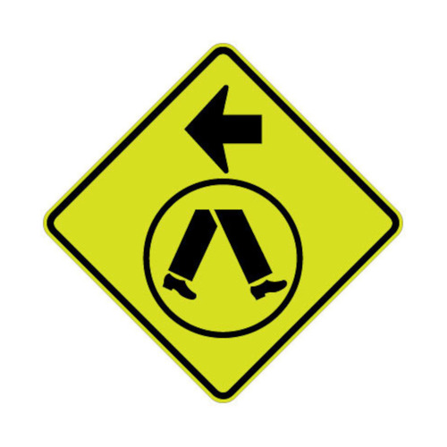 WORKWEAR, SAFETY & CORPORATE CLOTHING SPECIALISTS 750x750mm - Aluminium - Class 1 Reflective - Pedestrian Crossing Left