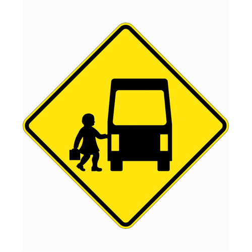 WORKWEAR, SAFETY & CORPORATE CLOTHING SPECIALISTS - 750x750mm - Aluminium - Class 1 Reflective - School Bus (Rear View)
