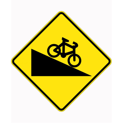 WORKWEAR, SAFETY & CORPORATE CLOTHING SPECIALISTS 900x900mm - Aluminium - Class 1 Reflective - Steep Descent For Bicycles