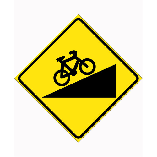 WORKWEAR, SAFETY & CORPORATE CLOTHING SPECIALISTS 750x750mm - Aluminium - Class 1 Reflective - Steep Climb For Bicycles