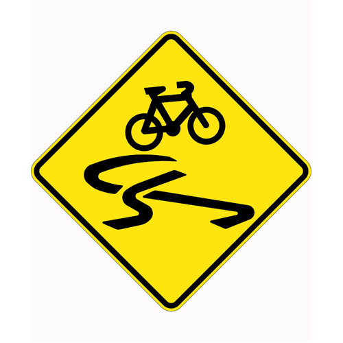 WORKWEAR, SAFETY & CORPORATE CLOTHING SPECIALISTS - 900x900mm - Aluminium - Class 1 Reflective - Slippery For Bicycles Picto