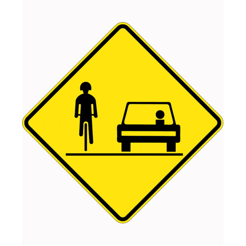 WORKWEAR, SAFETY & CORPORATE CLOTHING SPECIALISTS - 900x900mm - Aluminium - Class 1 Reflective - Share The Road Picto