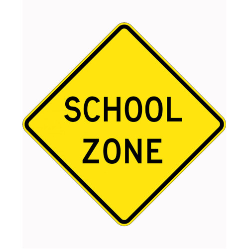 WORKWEAR, SAFETY & CORPORATE CLOTHING SPECIALISTS - 750x750mm - Aluminium - Class 1 Reflective - School Zone