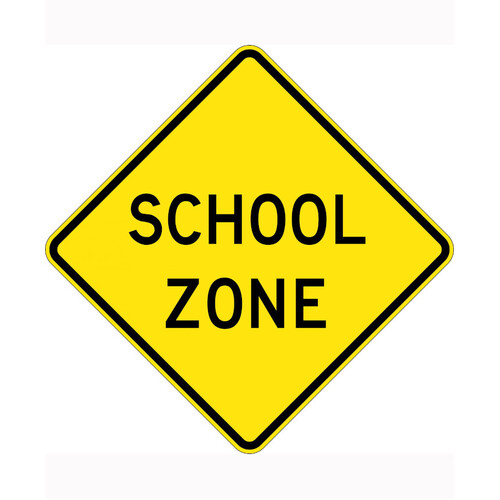 WORKWEAR, SAFETY & CORPORATE CLOTHING SPECIALISTS 900x900mm - Aluminium - Class 1 Reflective - School Zone