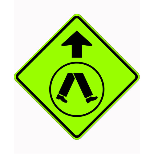 WORKWEAR, SAFETY & CORPORATE CLOTHING SPECIALISTS 750x750mm - Aluminium - Class 1 Reflective - Pedestrian Crossing