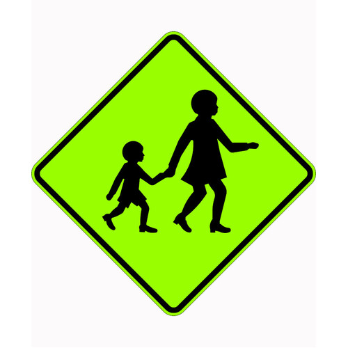 WORKWEAR, SAFETY & CORPORATE CLOTHING SPECIALISTS - 750x750mm - Aluminium - Class 1 Reflective - Children Picto