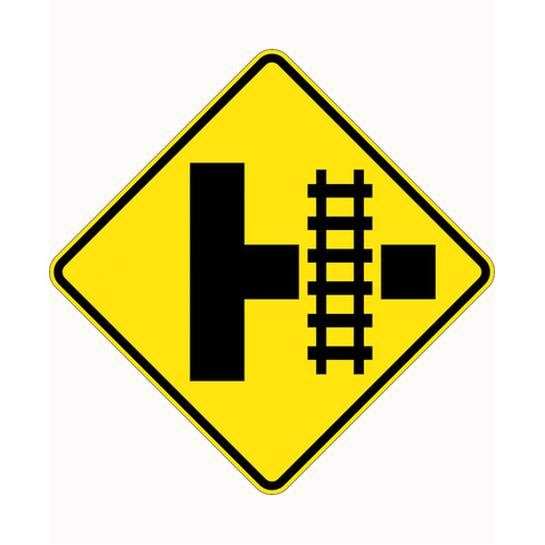 WORKWEAR, SAFETY & CORPORATE CLOTHING SPECIALISTS 750x750mm - Aluminium - Class 1 Reflective - Train Crossing T Junction