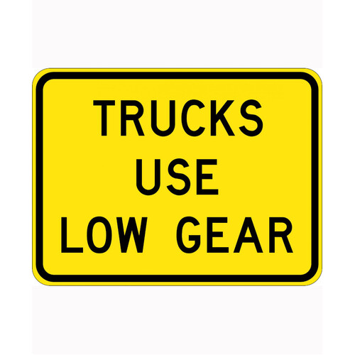 WORKWEAR, SAFETY & CORPORATE CLOTHING SPECIALISTS 800x600mm - Aluminium - Class 1 Reflective - Trucks Use Low Gear