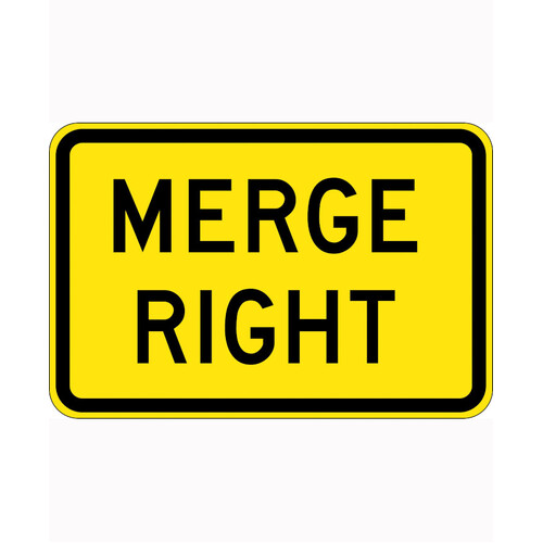 WORKWEAR, SAFETY & CORPORATE CLOTHING SPECIALISTS 900x600mm -  Aluminium - Class 1 Reflective - Merge Right