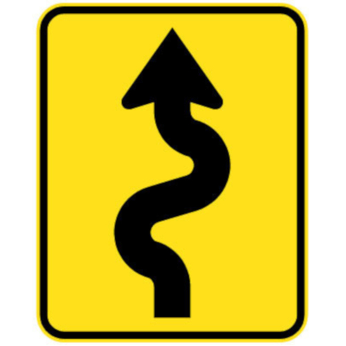 WORKWEAR, SAFETY & CORPORATE CLOTHING SPECIALISTS 750x940mm - Aluminium - Class 1 Reflective - Winding Road Picto