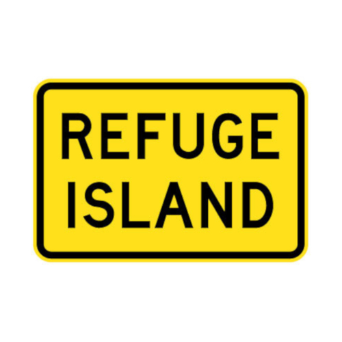 WORKWEAR, SAFETY & CORPORATE CLOTHING SPECIALISTS 750x500mm - Aluminium - Class 1 Reflective - Refuge Island