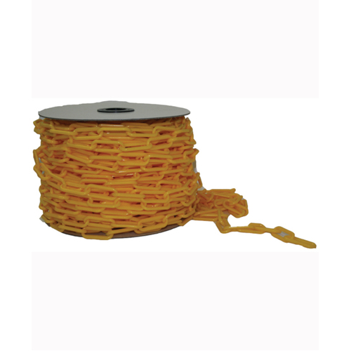WORKWEAR, SAFETY & CORPORATE CLOTHING SPECIALISTS - 6mm x 40m Plastic Yellow Chain (Full Roll)