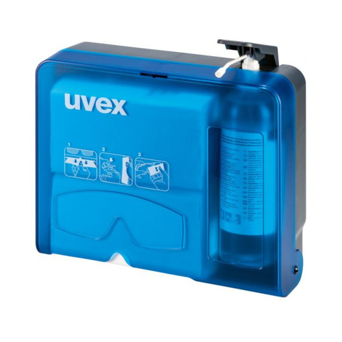 WORKWEAR, SAFETY & CORPORATE CLOTHING SPECIALISTS Lens Cleaning Station (wall mounted with Cleaner & Tissues)