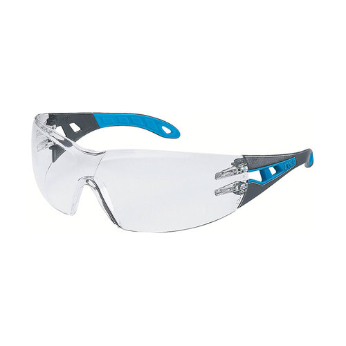WORKWEAR, SAFETY & CORPORATE CLOTHING SPECIALISTS uvex pheos anthracite/blue arms, clear ETC lens