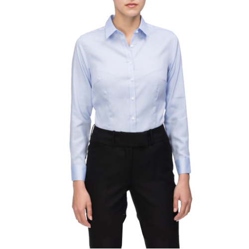WORKWEAR, SAFETY & CORPORATE CLOTHING SPECIALISTS - AWL103 Ladies Long Sleeve Shirt - Dobby Herringbone