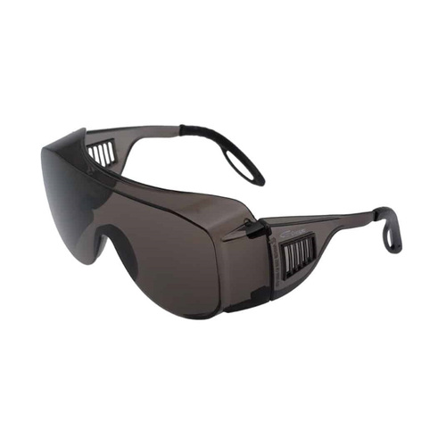 WORKWEAR, SAFETY & CORPORATE CLOTHING SPECIALISTS Overspec Grey Frame Smoke Anti-Fog Lens Safety Glasses