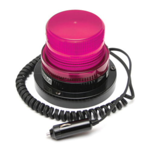 WORKWEAR, SAFETY & CORPORATE CLOTHING SPECIALISTS Small 6 LED Beacon Magenta Magnetic Base 12-24V