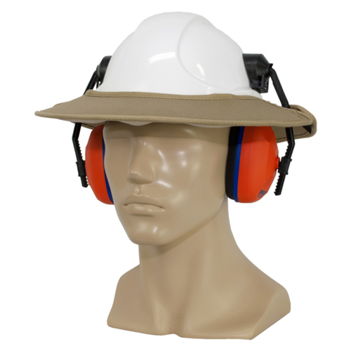 WORKWEAR, SAFETY & CORPORATE CLOTHING SPECIALISTS Earmuff Hard Hat Brim with Brimlock