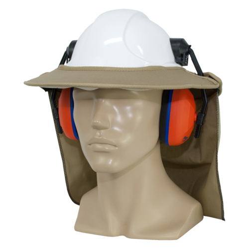 WORKWEAR, SAFETY & CORPORATE CLOTHING SPECIALISTS Earmuff Hard Hat Brim w/Hook and Loop