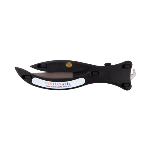 WORKWEAR, SAFETY & CORPORATE CLOTHING SPECIALISTS Black Sword Fish Safety Knife with Hook