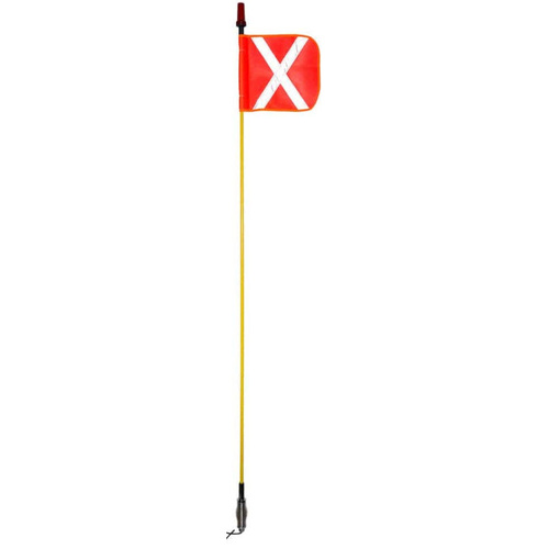 WORKWEAR, SAFETY & CORPORATE CLOTHING SPECIALISTS LED Whip Aerial: 1.8m Length 10-30V 12 Red LED, 10x12" Flag, Single section w/RCA Connector, Spring & 12" cable (WAP-S)