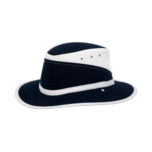 WORKWEAR, SAFETY & CORPORATE CLOTHING SPECIALISTS - Flinders Midnight with White Breeze and Trim MediumBrim