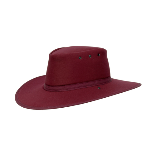 WORKWEAR, SAFETY & CORPORATE CLOTHING SPECIALISTS Gibson with Chin Strap and Toggle (formerly Tanami High Crown)-Burgundy-2XL