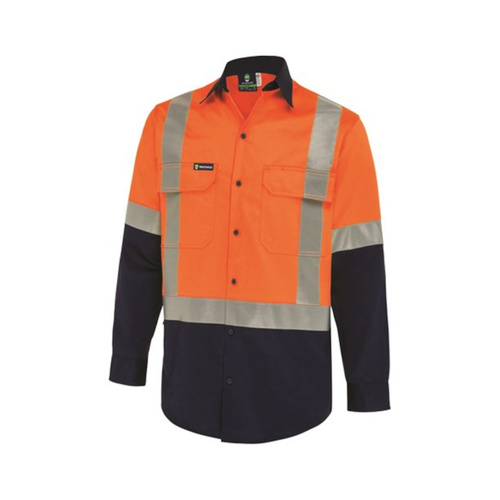 WORKWEAR, SAFETY & CORPORATE CLOTHING SPECIALISTS WS WORKWEAR MENS HI-VIS BUTTON-UP SHIRT WITH H-REFLECTIVE TAPE