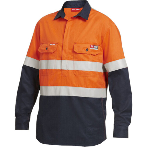 WORKWEAR, SAFETY & CORPORATE CLOTHING SPECIALISTS - Protect - Shieldtec Hi-Vis Closed Two Tone Closed Front Shirt with Tape Long Sleeve