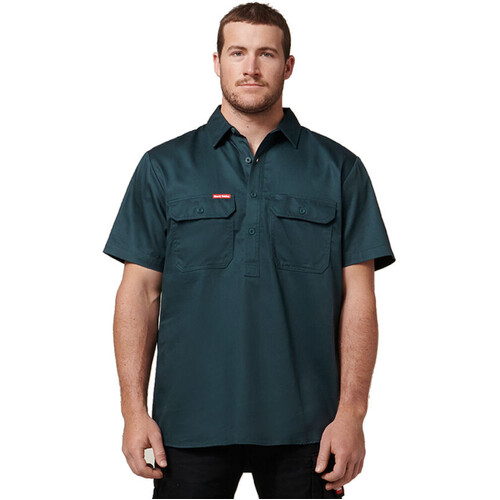 WORKWEAR, SAFETY & CORPORATE CLOTHING SPECIALISTS - Foundations - Cotton Drill Shirt Closed Front Short Sleeve