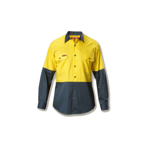 WORKWEAR, SAFETY & CORPORATE CLOTHING SPECIALISTS - Koolgear - Hi-Vis Two Tone Ventilated Shirt Long Sleeve