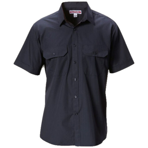 WORKWEAR, SAFETY & CORPORATE CLOTHING SPECIALISTS - Foundations - Permanent Press Poly Cotton Shirt Short Sleeve