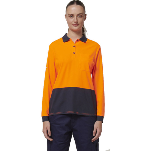 WORKWEAR, SAFETY & CORPORATE CLOTHING SPECIALISTS - CORE - WOMENS LONG SLEEVE HI VIS POLO