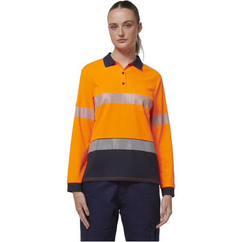 WORKWEAR, SAFETY & CORPORATE CLOTHING SPECIALISTS CORE - WOMENS LONG SLEEVE TAPED POLO